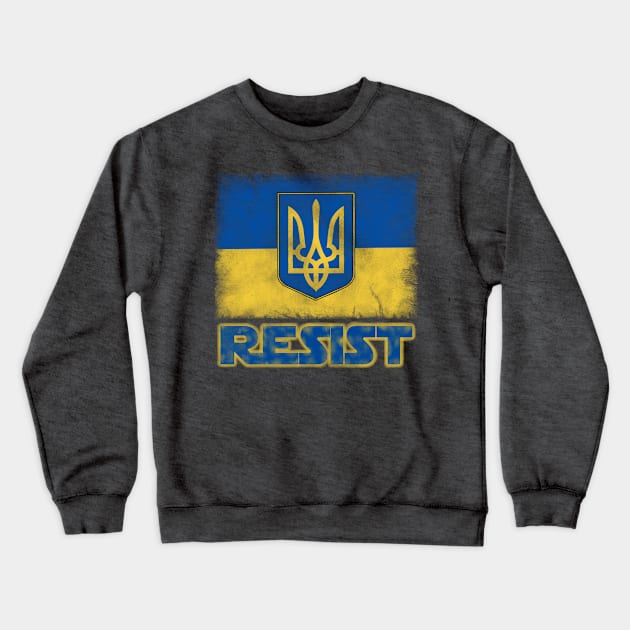 Ukraine RESIST Crewneck Sweatshirt by DistractedGeek